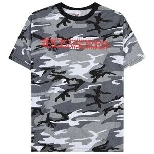 PLEASURES Shirt Mens XL Grey Camo Pullover Crew Graphic Logo SPIKE T-Shirt Tee